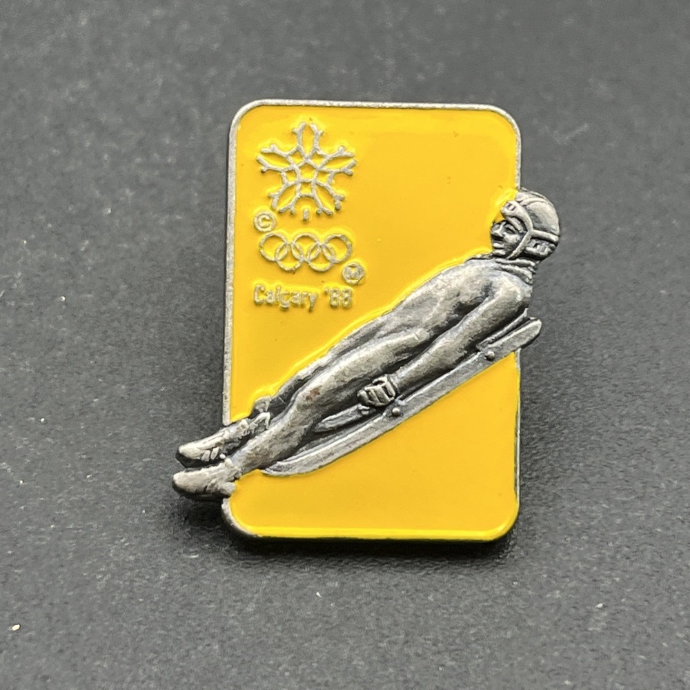 1988 Calgary Winter Olympics Luge Event Lapel Hat Pin